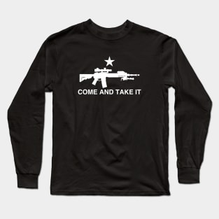 Come And Take It AR15 MK12 LPVO Rifle Texas Flag Long Sleeve T-Shirt